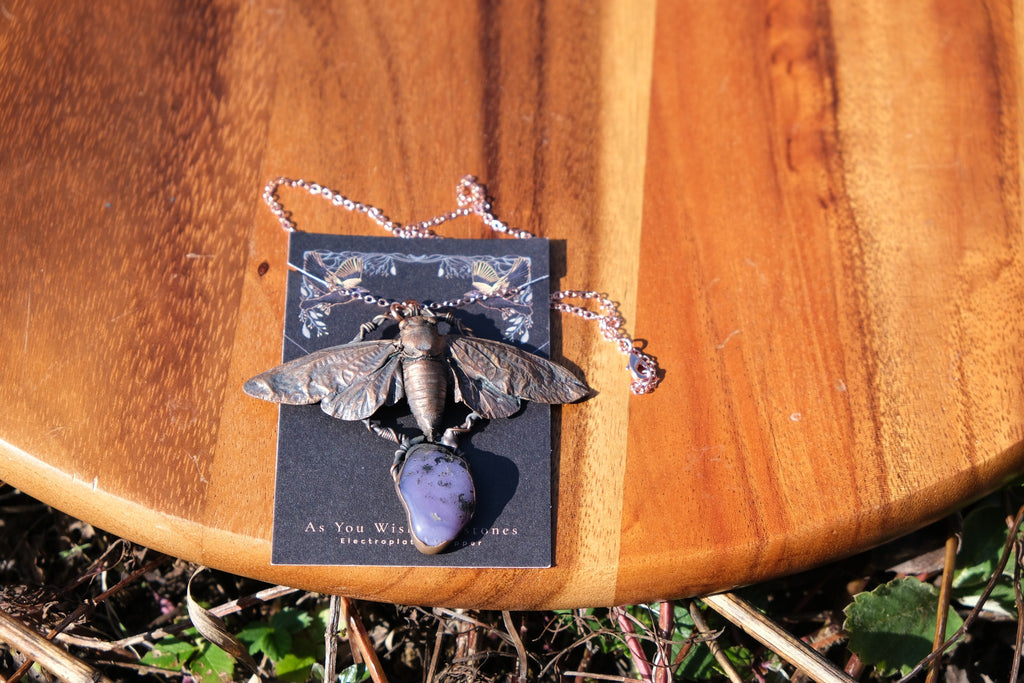 Electroplated 17 year Kentucky Cicada Necklace