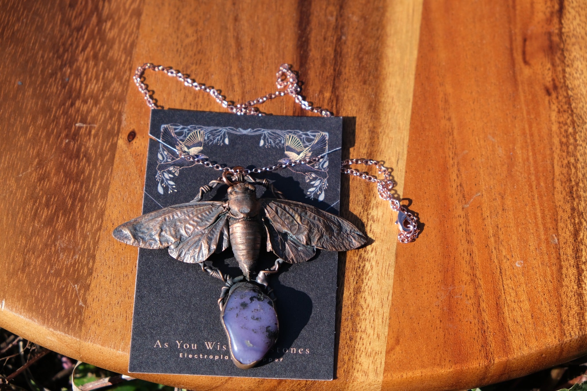 Electroplated 17 year Kentucky Cicada Necklace