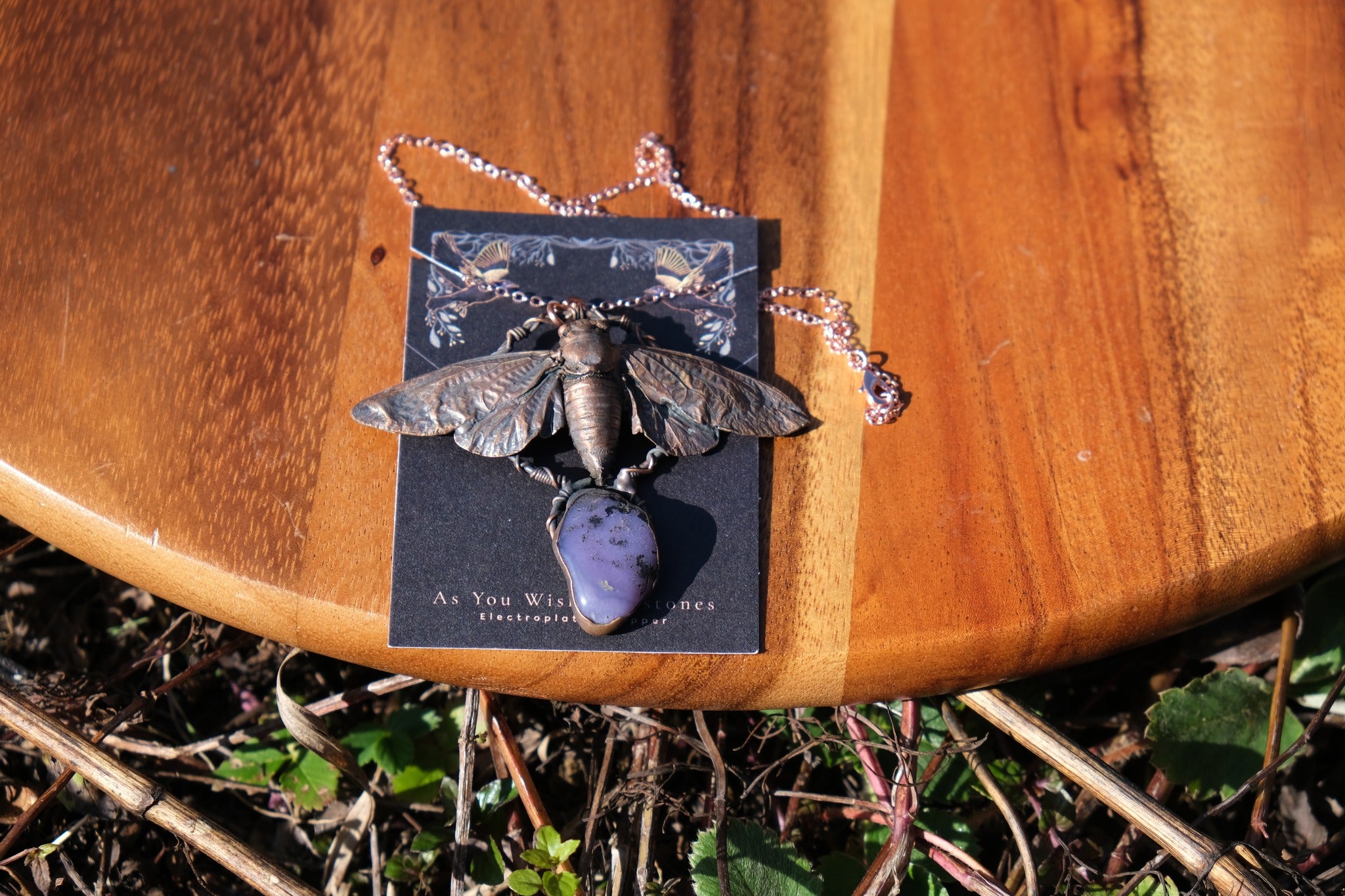 Electroplated 17 year Kentucky Cicada Necklace