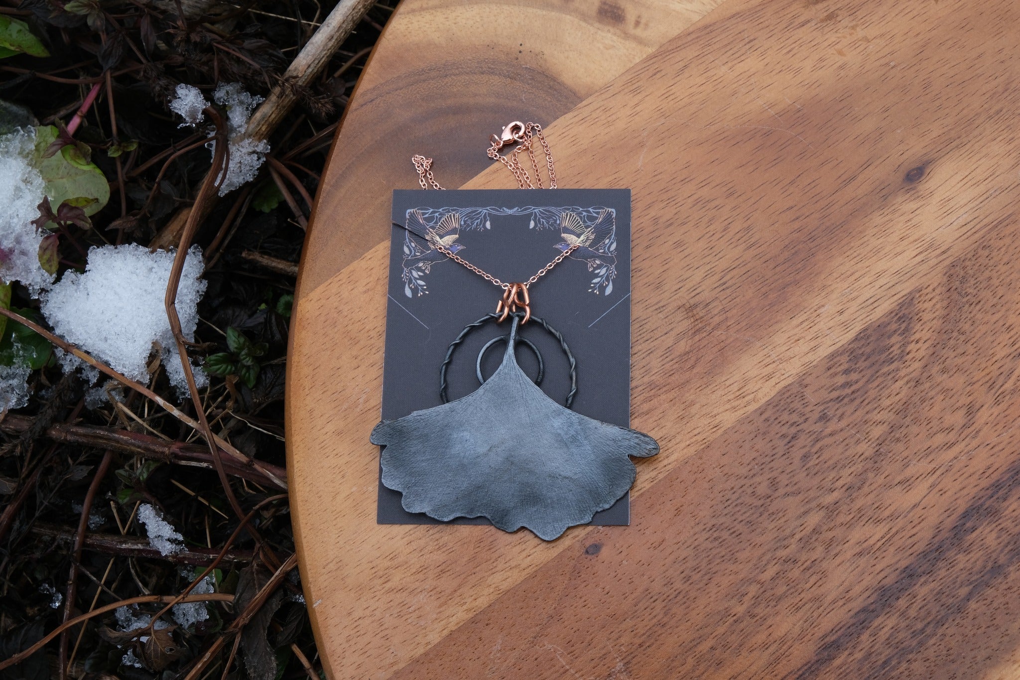 Electroplated Ginkgo Leaf Necklace