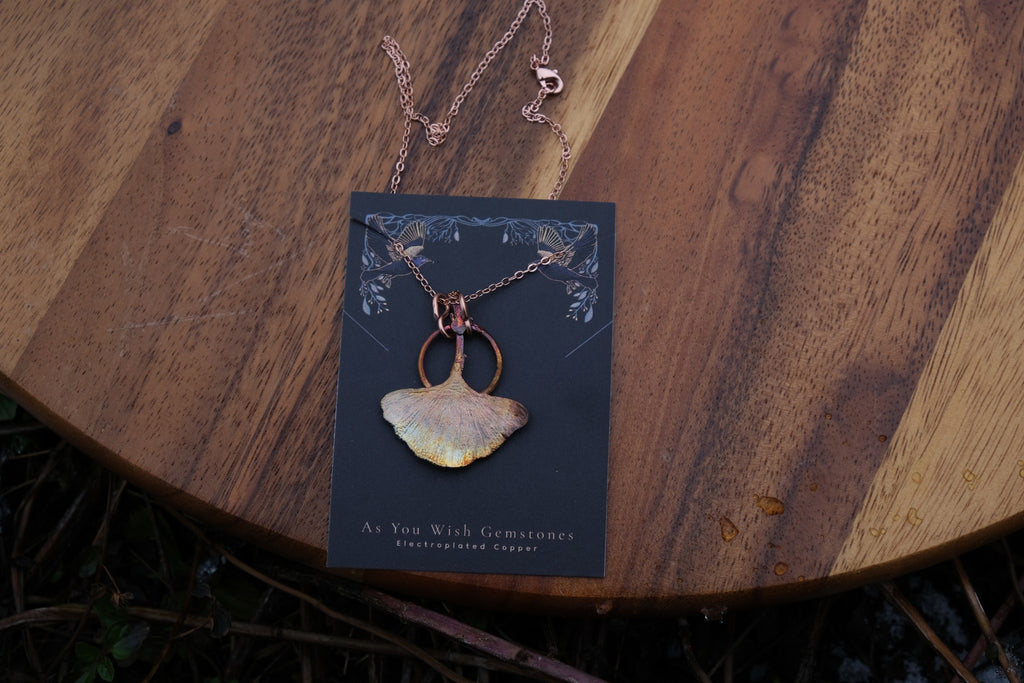 Electroplated Gingko Leaf Necklace
