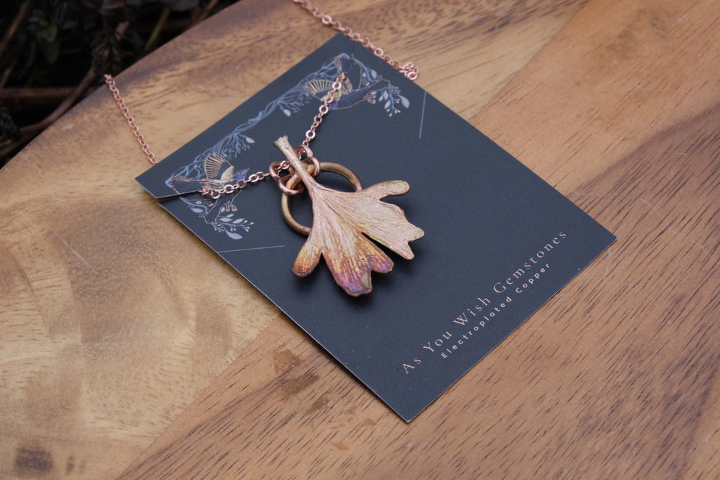 Electroplated Ginkgo Leaf Necklace