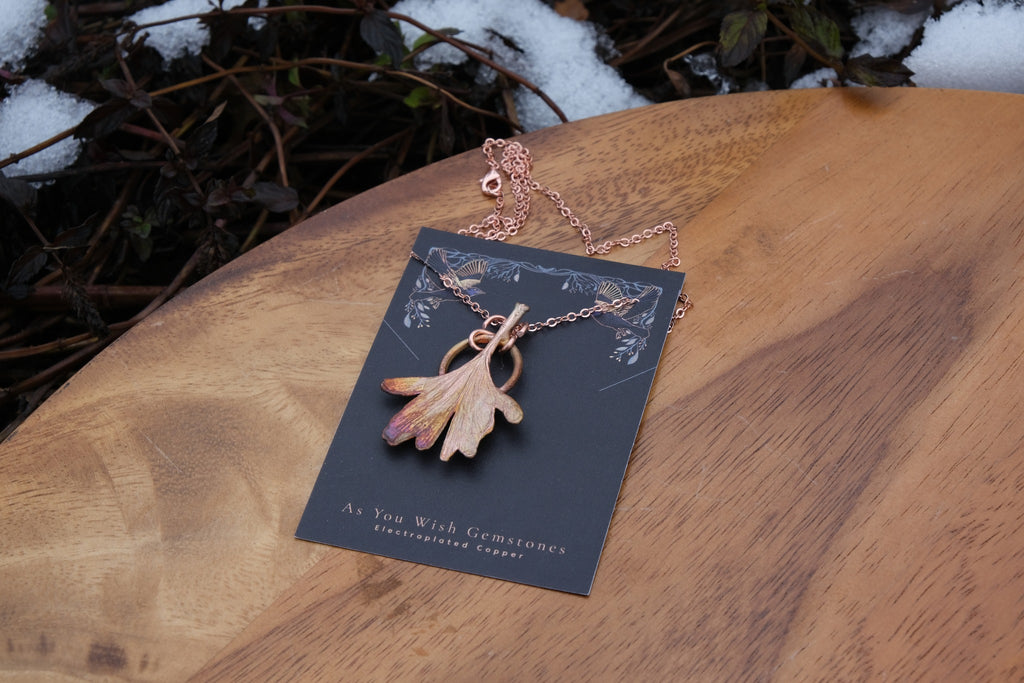Electroplated Ginkgo Leaf Necklace