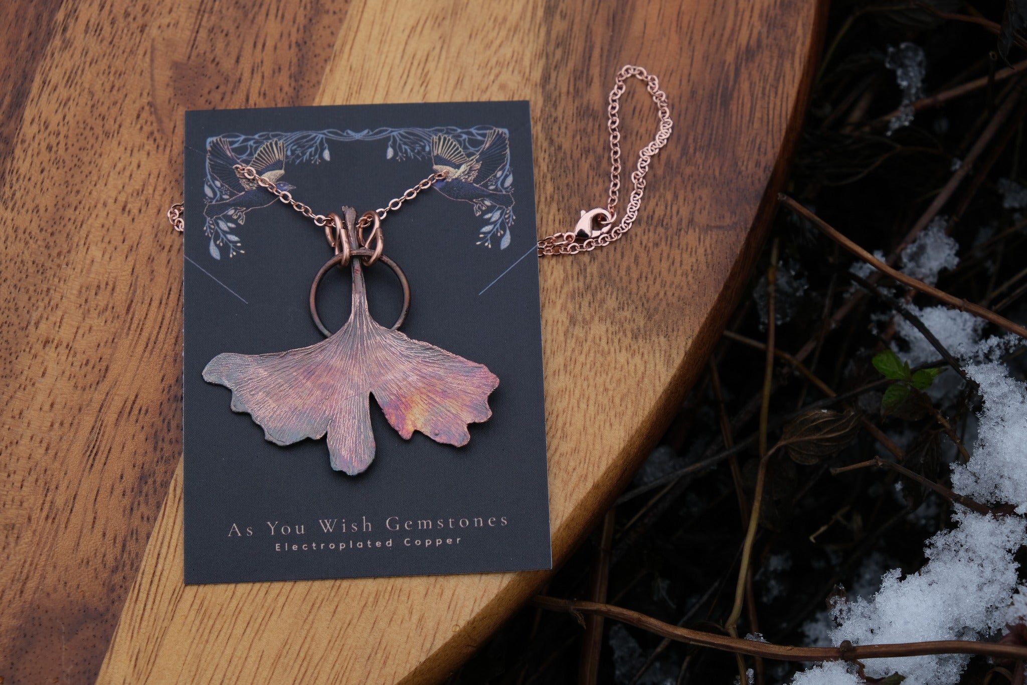 Electroplated Ginkgo Leaf Necklace