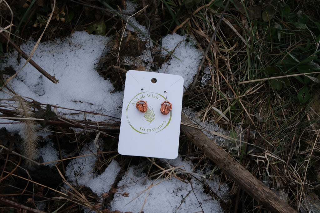 Electroplated Coffee Bean Earrings
