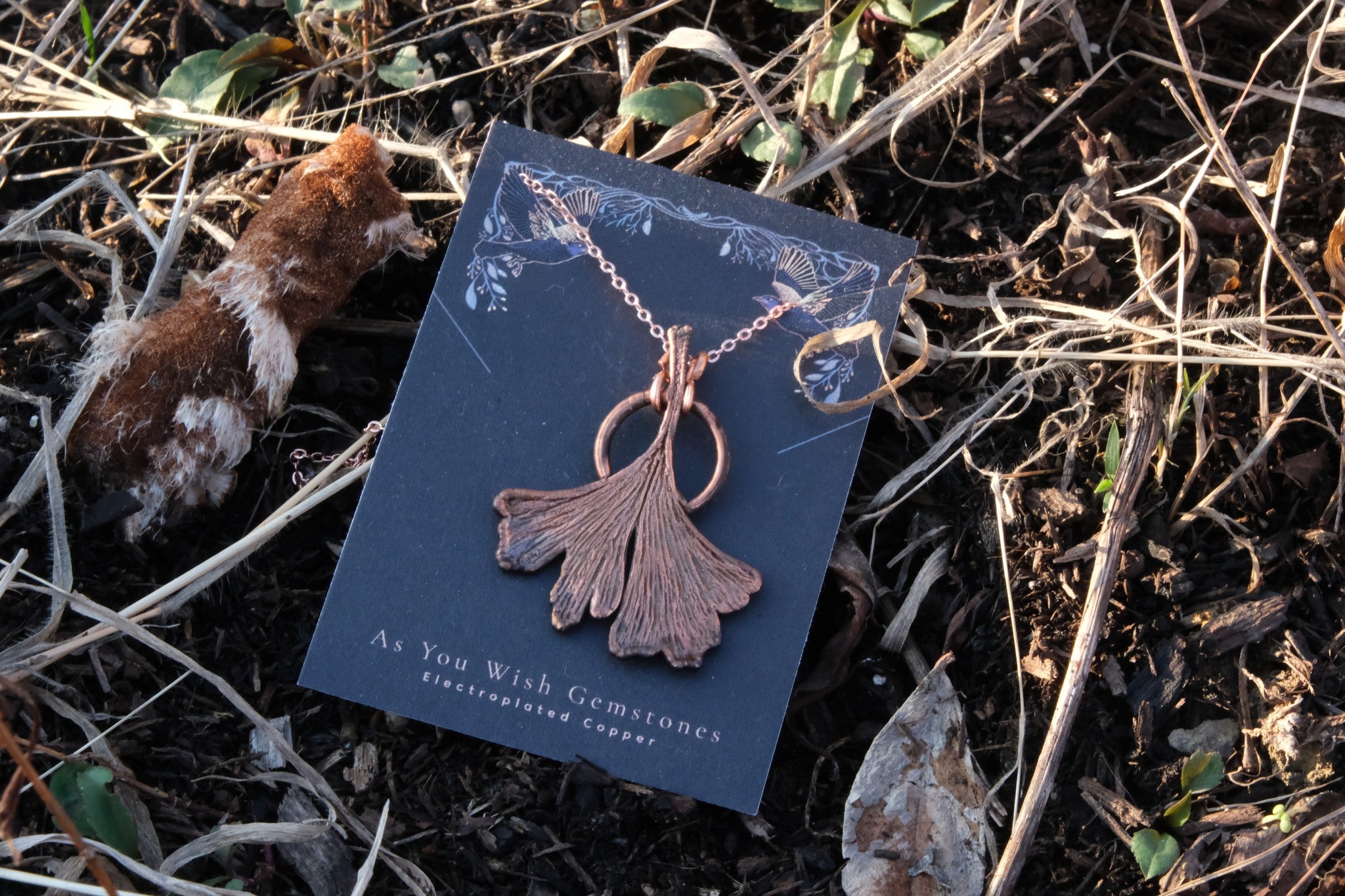 Electroplated Gingko Leaf Necklace