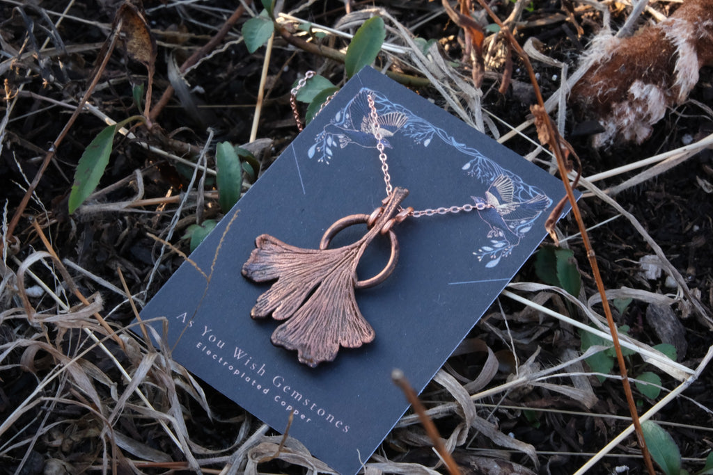 Electroplated Gingko Leaf Necklace