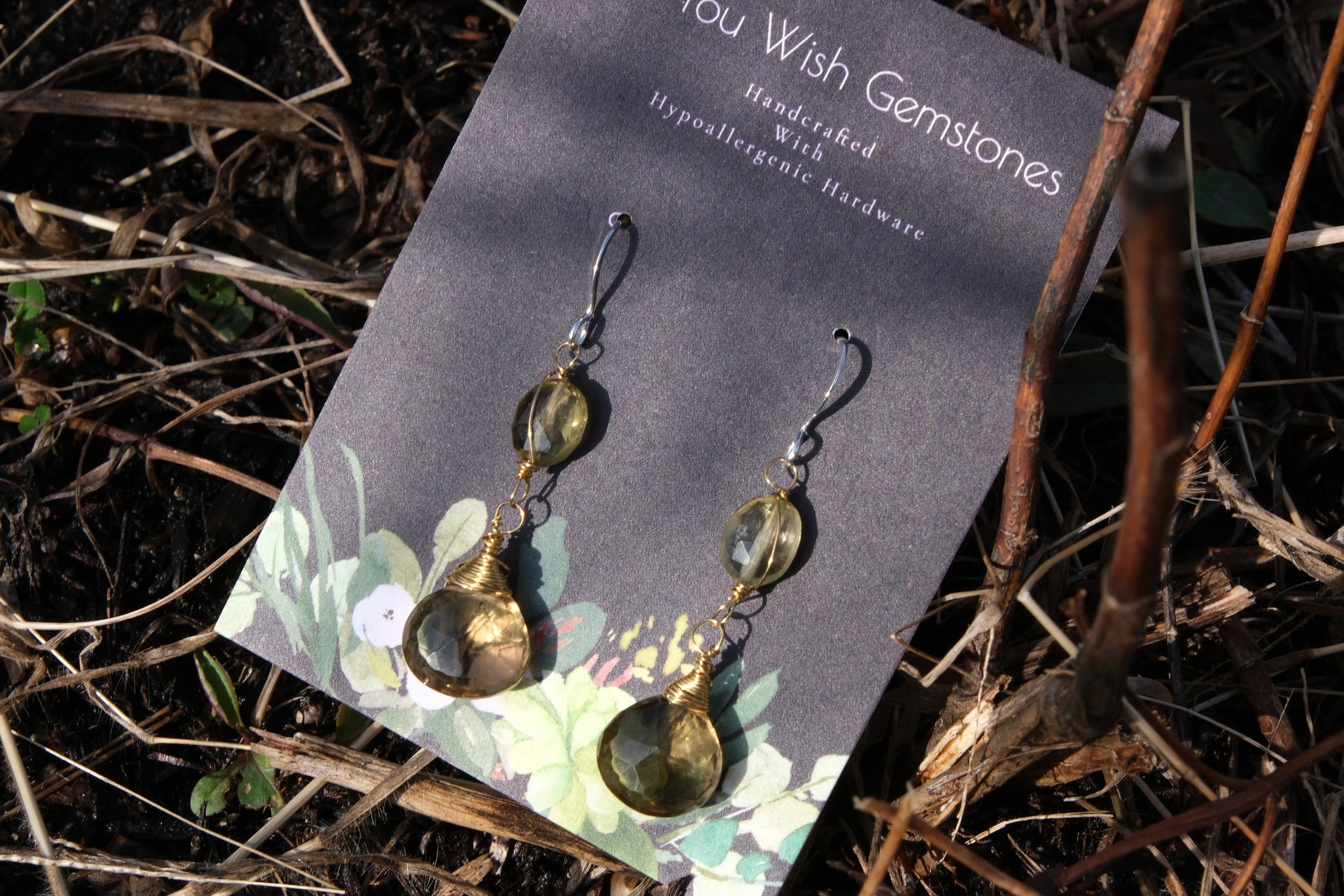 14k Lemon Smokey Quartz Earrings