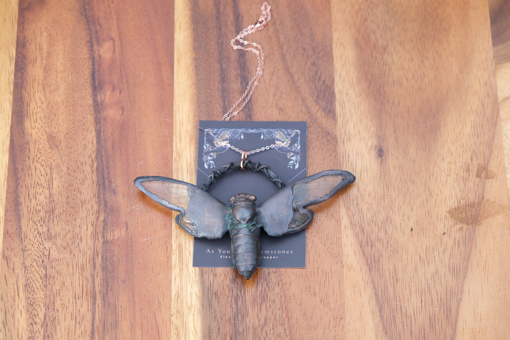 Electroplated Cicada Necklace