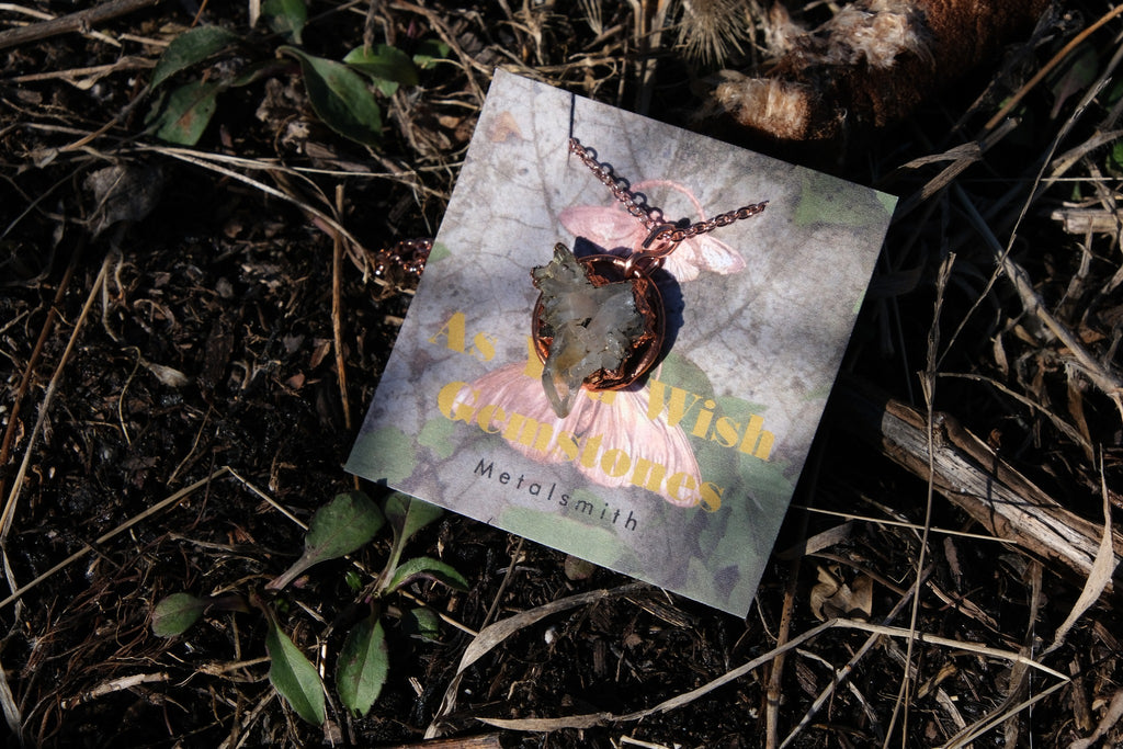 Electroplated Arkansa Quartz Necklace