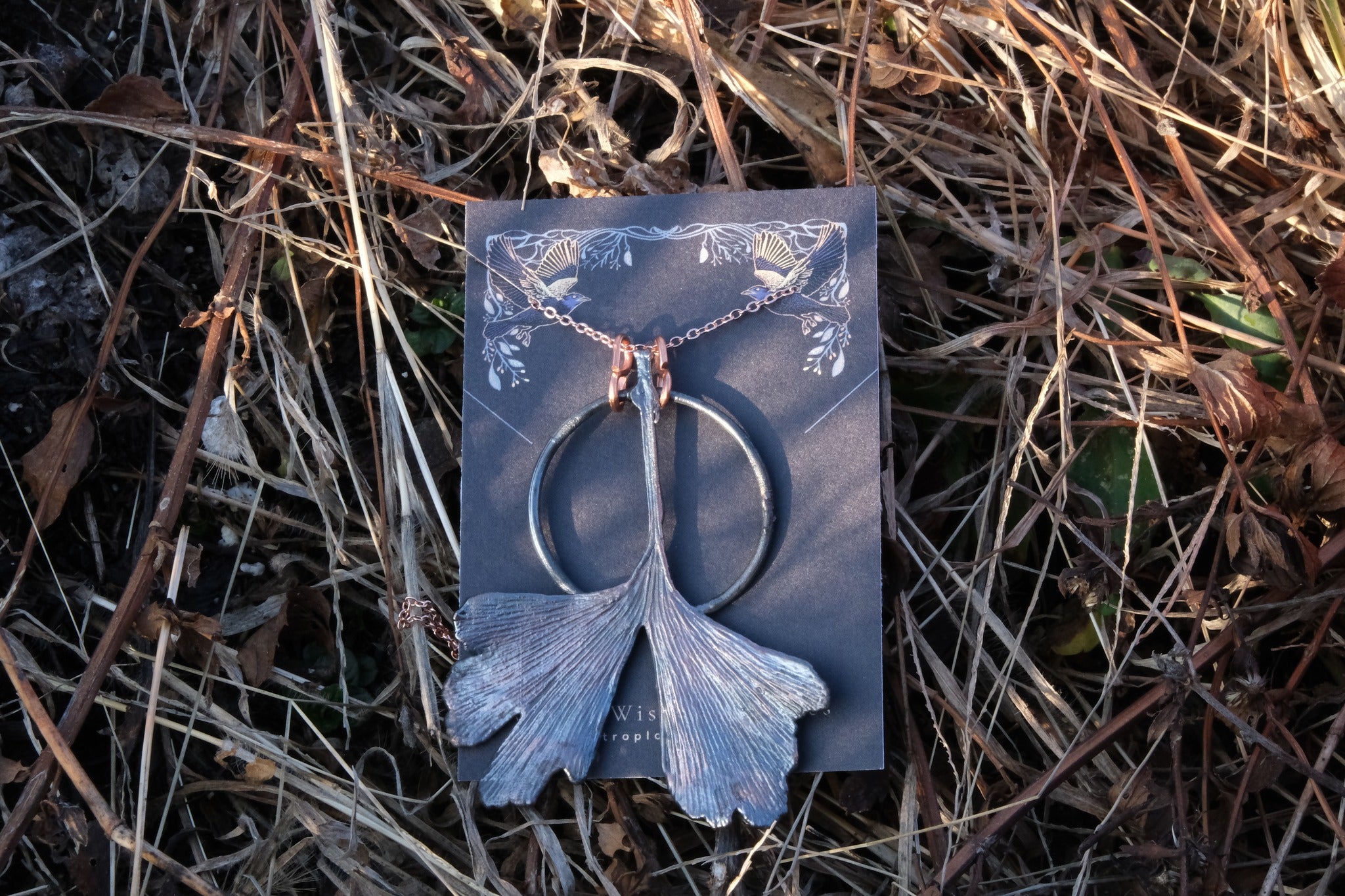 Electroplated Ginkgo Leaf Necklace