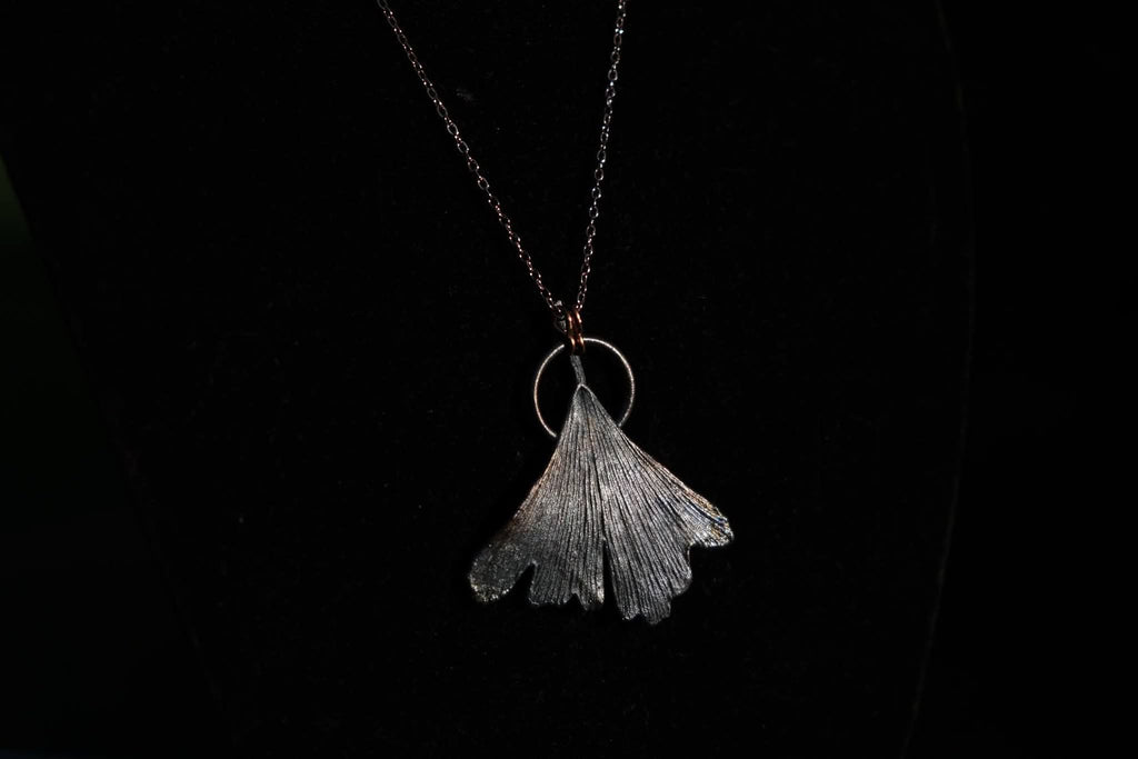 Ginkgo Leaf Electroplated Necklace