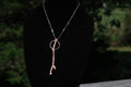 Copper Plated Rose Branch with Arkansas Quartz