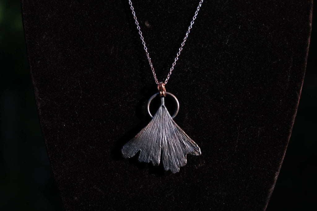 Ginkgo Leaf Electroplated Necklace