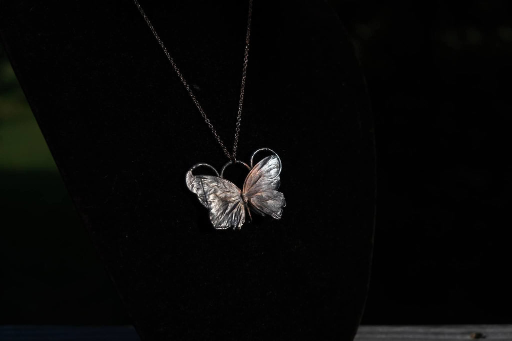 Painted Lady Butterfly Electroplated Necklace