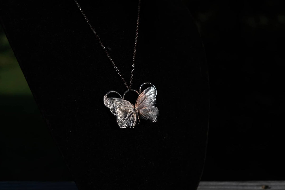 Painted Lady Butterfly Electroplated Necklace