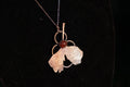 Ginkgo Leaf with Orange Kyanite Electroplated Necklace