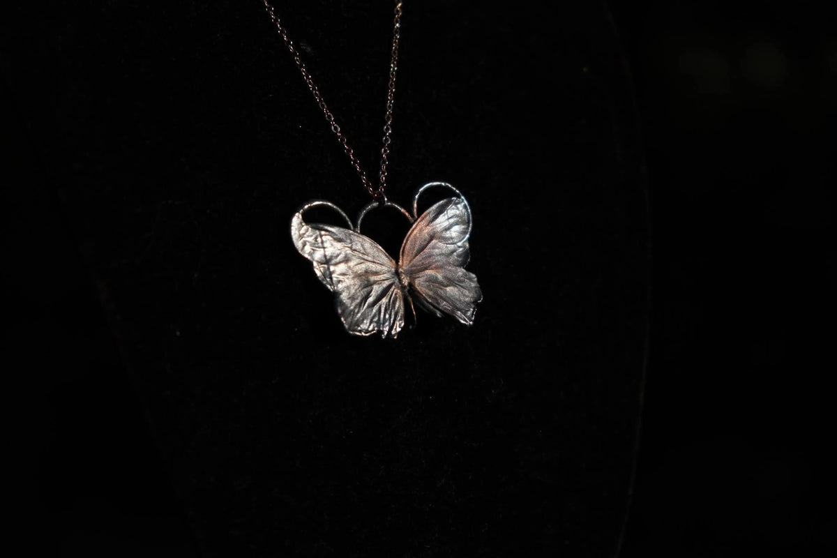 Painted Lady Butterfly Electroplated Necklace