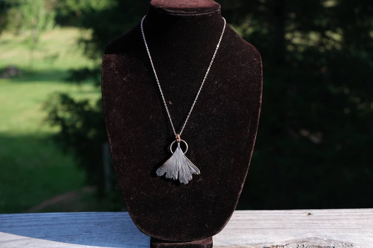 Ginkgo Leaf Electroplated Necklace